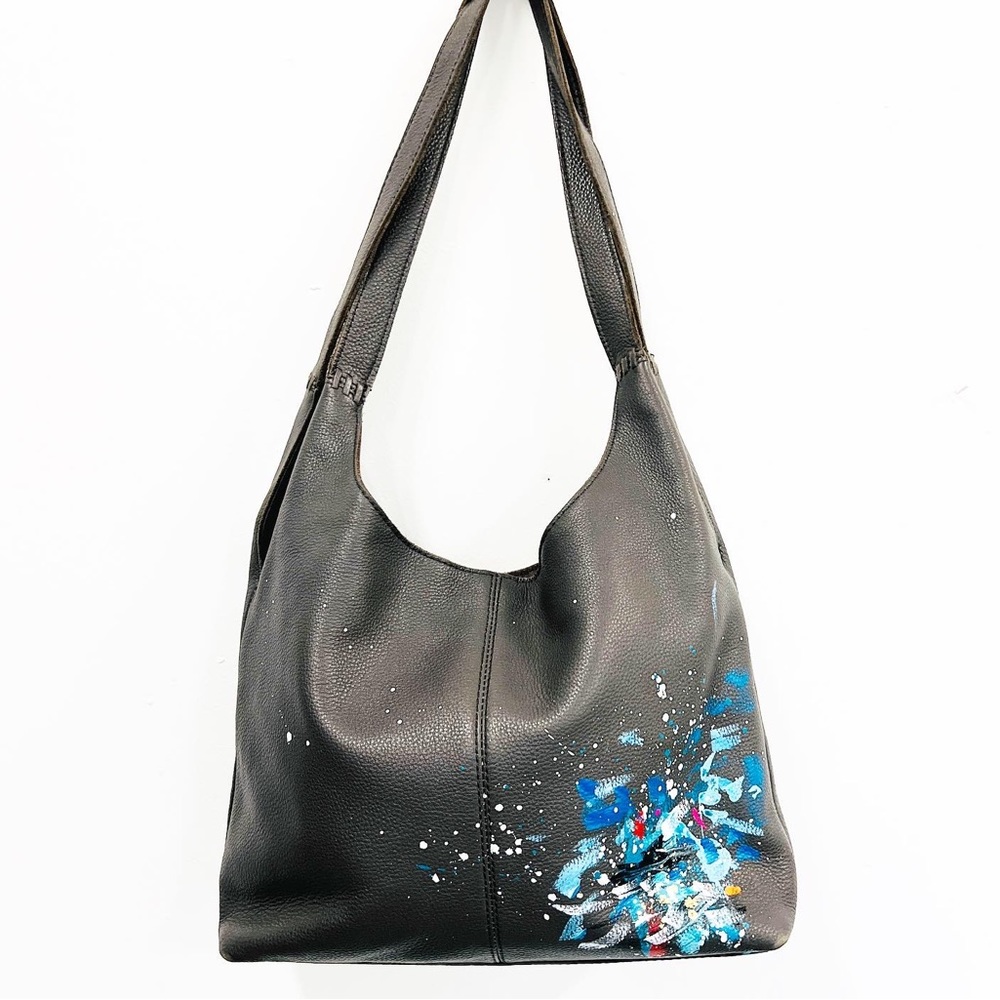The Sak Grey Leather Artified Purse